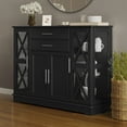 thumbnail image 5 of BELLEZE Ryland 47" Wood Storage Sideboard Buffet Cabinet Console Table, Black, 5 of 7
