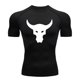 thumbnail image 4 of Camiseta deportiva de manga corta de secado rápido, ropa base para correr, ropa de entrenamiento para gimnasio, mallas elásticas transpirables que absorben el sudor para hombres, 4 of 5