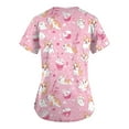 thumbnail image 6 of BDPORKAS Womens Scrubs Cute Animal Printing Nurse Uniforms Stretch V Neck Short Sleeve Comfortable Fit Holiday Tshirts with Pocket, 6 of 6