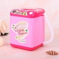 thumbnail image 4 of Mini lavadora de simulación, lavadora eléctrica para brochas de maquillaje (rosa), 4 of 10