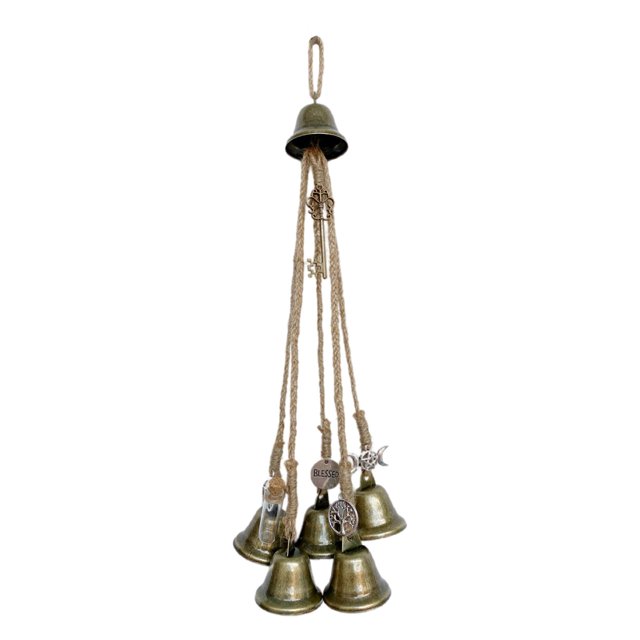 Campanas de de estilo Retro, s , colgante rejación profunda para decoración de puerta, regalos co Seis campanas Baoblaze Carillón de viento de bruja