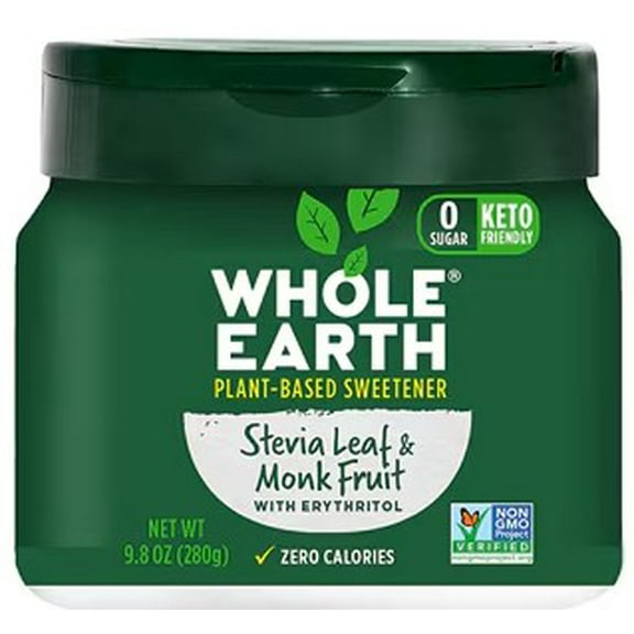 Whole Earth Sweetener Stevia Leaf & Monk Fruit 9.8 oz (Pack of 4)