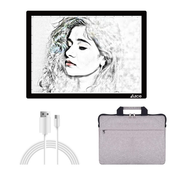 Wireless A4 LED Light Pad - Portable Artcraft Tracing Pad with Dimmable Brightness and Rechargeable Battery - Ideal for Artists, Drawing, Sketching, Animation, and X-ray Viewing - Includes Bag