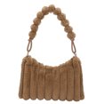 thumbnail image 2 of Bolsa borroso de invierno Moda Vertical Felpa Casual Mujeres de hombro (Caqui) Likrtyny Para Estrenar, 2 of 8