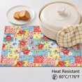 thumbnail image 5 of Placemat, Pioneer Flower Floral Print Pattern Place Mats Table Mat Set Of 2, PVC Washable Placemats for Party Kitchen Dining Decoration, 18x12 Inch, Fade Resistant, 5 of 6
