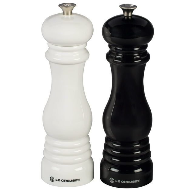 Set de molinillos de sal y pimienta Le Creuset, blanco y negro, 20 cm