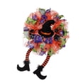 thumbnail image 3 of Guirnalda de pierna de sombrero de bruja de Halloween con adornos de bruja araña para puerta delantera, 3 of 9