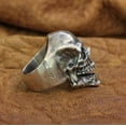 thumbnail image 5 of 925 Sterling Silver Sharp Teeth Skull Ring Biker Punk Jewelry TA209 US Size 13.5, 5 of 17