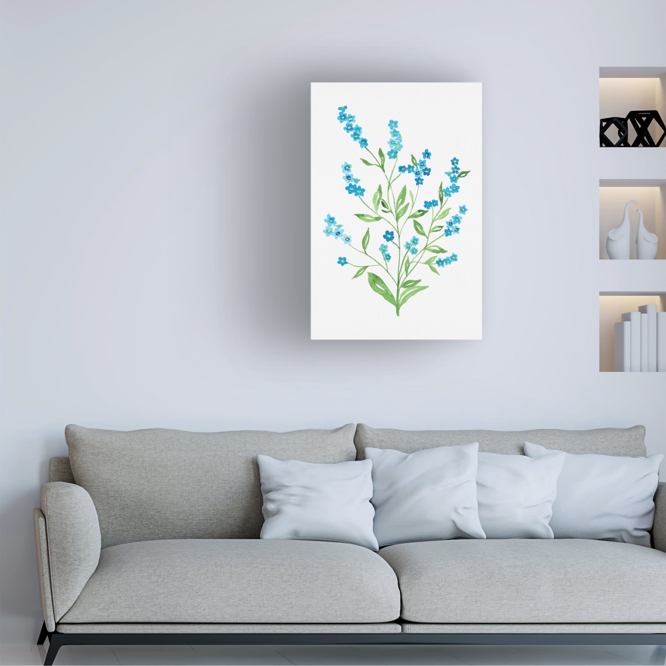 Trademark Fine Art Kata Botanical Wood forget me not Canvas Wall Art