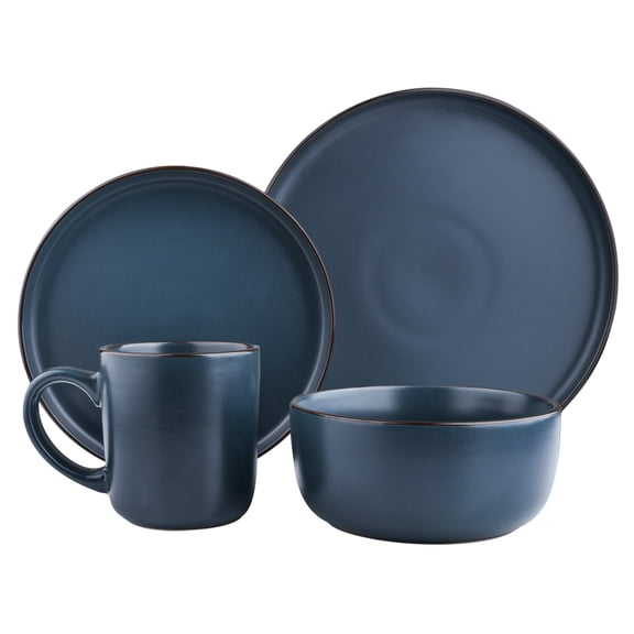 Vajilla Scandi Home London Azul Mate para 4 personas 16pz
