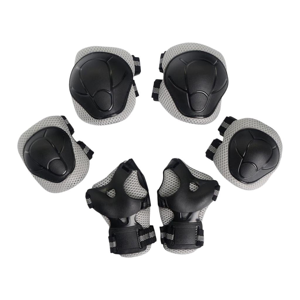 6 Children Roller Skating Knee Wrist Elbow Gray