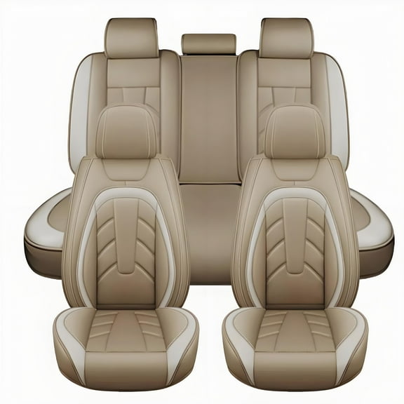 WRWolf Maverick Seat Covers Car Seat Cover Full Set for Ford Maverick 2022-2025,Seat Covers for Cars,Automotive Seat Covers for SUV(Beige)