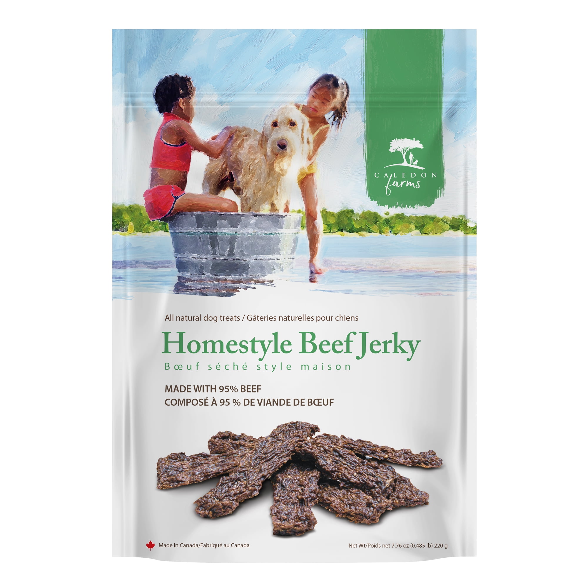Caledon Farms All Natural Homestyle Beef Jerky Dog Treats 220g, CALEDON FARMS HOMESTYLE BEEF JERKY