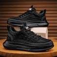 thumbnail image 6 of Men'S Slip-Resistant Skate Sneakers - Chunky Platform Shoes with Cushioned PVC Sole, -Slip Grip,Construction, Everyday - Lace-Up Closure, All-Terrain  Heavy-Duty Work Boots for Skateboarding, 6 of 8