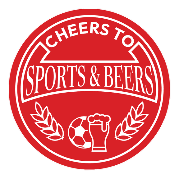 Signs ByLITA Circle Cheers to Sports and Beers ABS Plastic | Laser Engraved | Easy Installation | Elegant Design Sign (Red) - Large