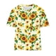 thumbnail image 4 of Fiudx Camisetas para Mujer Mujer Verano Ocio Moda Estampado de Flores Cuello Redondo Manga Corta Top/Camisa, 4 of 4