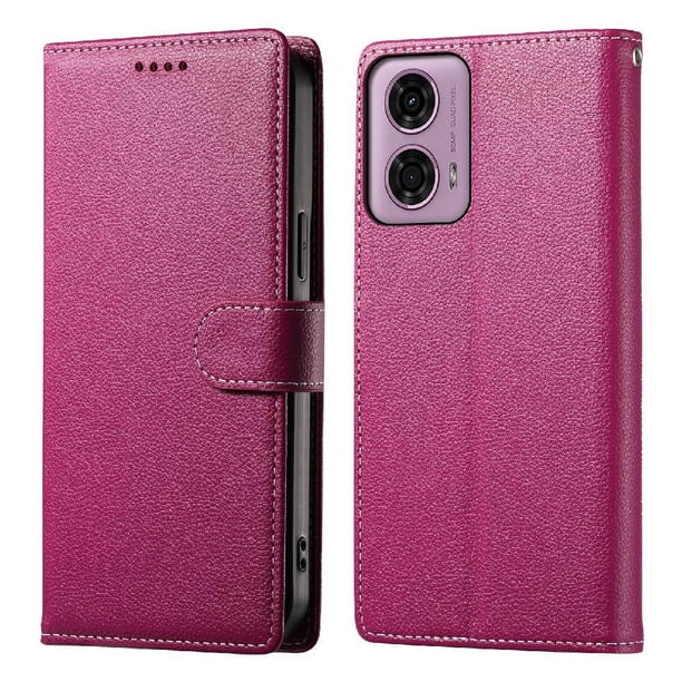 Funda para FOXDOCK Motorola Moto G24– Cuero Premium, 3 ranuras para tarjetas, Protección contra impactos