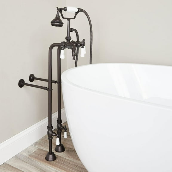Freestanding Downspout Clawfoot Tub Faucet with Handshower