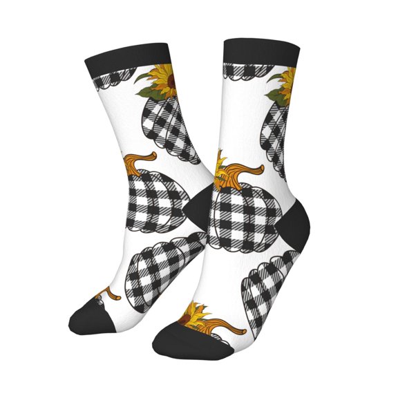 Kids Boys Girls Socks Fun Novelty Toddler Socks Funny Crew Children Teenage Soccer Socks Sunflowers Plaid Pumpkin Pattern