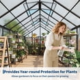 thumbnail image 6 of 8×16 FT Aluminum Polycarbonate Greenhouse, Easy Assembly Walk-in Greenhouse with Roof Vent & Lockable Door, Heavy Duty Outdoor Greenhouse for Patio, Backyard, Garden, Sunroom, 6 of 9
