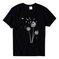 thumbnail image 5 of Hauts d'Été pour Femmes, Blouses Décontractées Élégantes 2024, T-Shirts à Manches Courtes Imprimés, Col Rond, Ample, Noir, 5 of 5