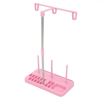 YEQIN Thread Spool Holder Stand- 3 Spools Holder for Domestic (Home-Base)  Embroidery and Sewing Machines - Four Colors for Choices (Pink)