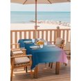 thumbnail image 2 of Outdoor Table Cloth with Umbrella Hole and Zipper, Pink Blue Ombre Waterproof Rectangle Tablecloth 60"x102", Modern Geometric Striped Abstract Art Washable Table Cover for Outside Party Patio Picnic, 2 of 8