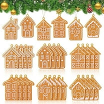 chaungfeng 12pcs Christmas House Ornaments, PVC Soft Glue Pendant Gingerbread Man Decoration for Tree Party Shopping Mall Holiday Scene Layout Car Hanging Decorations