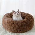 thumbnail image 4 of Camas para gatos para gatos de interior, cama lavable para perros y gatos con forma de dona, cojín de felpa suave para mascotas, cama esponjosa con fondo impermeable para perros y gatos, cama, 4 of 5