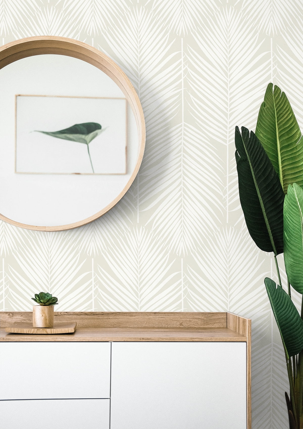 NextWall Sea Salt Palm Silhouette Peel and Stick Wallpaper