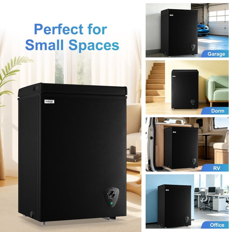 WANAI 3.5 Cu.ft Garage Ready Chest Freezer with Top Open Door