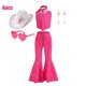 thumbnail image 3 of Disfraz de Barbi de película para niñas, conjunto de 2 pantalones de piezas, Top y pantalones acampanados, Cosplay de fiesta de cumpleaños, traje de Carnaval, 3 of 5