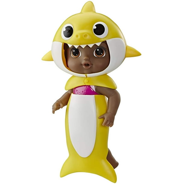 Baby Alive E8596 Baby Shark Black Hair Doll With Tail And Hood Inspired By Hit Song And Dance Waterplay Toy Walmart Com
