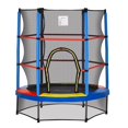 thumbnail image 1 of 55" Multi-Color Indoor/Outdoor Trampoline with Enclosure Net – Safe Bouncing Fun for Ages 3-6 – Durable Metal Frame & Bungee Design – Living Room, Backyard Play, 1 of 7