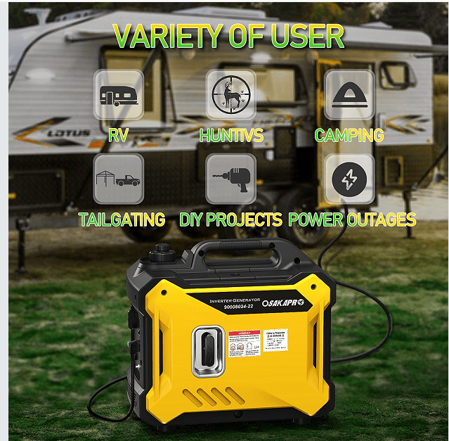 YDSM Super quiet Inverter Generator 2000w portable generator, 79.7cc ultra light EPA compliant