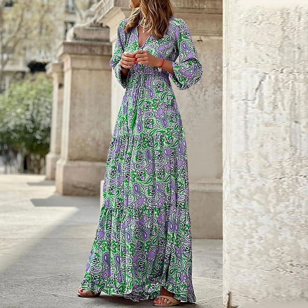 Vestidos largos manga larga casual deals