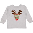 thumbnail image 3 of Inktastic Christmas Reindeer Face with Names and Red Nose Boys or Girls Long Sleeve Toddler T-Shirt, 3 of 5