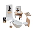thumbnail image 2 of Juego de baño para casa de muñecas 1/12, regalos de San Valentín para niños, lavabo de simulación clásico, bañera, modelo de inodoro, muebles en, 2 of 9