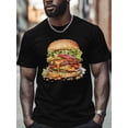 thumbnail image 1 of Hamburger T Shirt for Men Graphic Short Sleeve Top Tees, 1 of 8