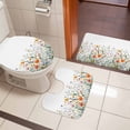 thumbnail image 5 of Wildflower Floral Bathroom Rugs Set Watercolor Spring Flower Plants Rustic Non Slip Absorbent Soft Bath Mats 3 Piece Set with Bathroom Rug, U-Shaped Floor Mat, Toilet Seat Cover Small Size, 5 of 9