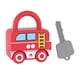 thumbnail image 3 of Juguete de coche con cerradura y llave, tablero de actividades para desarrollar habilidades motoras, juguetes para combinar cerraduras para niños Camión de bomberos, 3 of 9