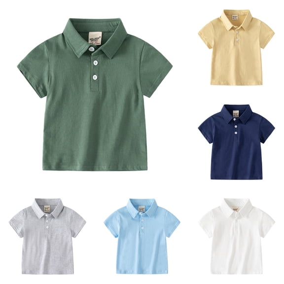 REDARER Toddler Kids Short Sleeve Polo Soft Cotton Solid Summer School Casual Daily Tops School Uniform,4-5 Years