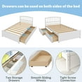 Paproos Twin Size Bed Wooden Platform With 2 Storage Drawers No Box Spring Needed White Paproos Twin Size Bed Wooden Platform With 2 Storage Drawers No Box Spring Needed White
