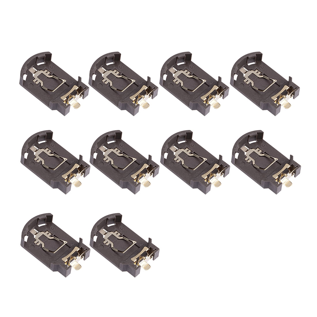 10 Pcs CR2032 Horizontal Coin Button Battery Holder Brown Container