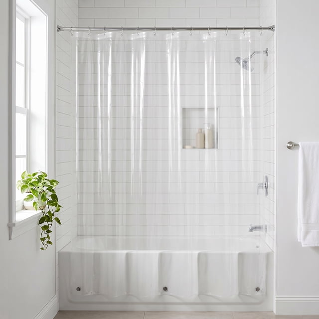 Mainstays Softy Waterproof PEVA Shower Liner, 70" x 72", Clear