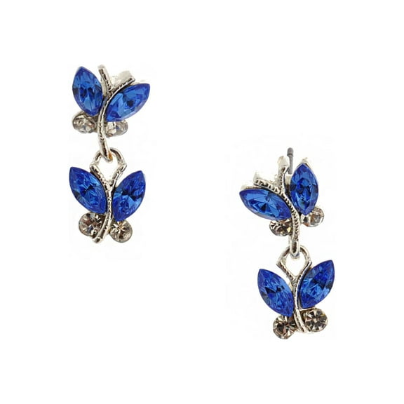 Bridal Earring Sapphire Blue Butterfly Stud Earring For Women