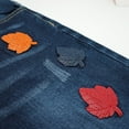 thumbnail image 5 of KIDSCOOL SPACE Big Girls Jeans,Elastic Band Inside Maple Leaf Decor Ripped Stretchy Soft Denim Pants,8-9 Years, 5 of 5