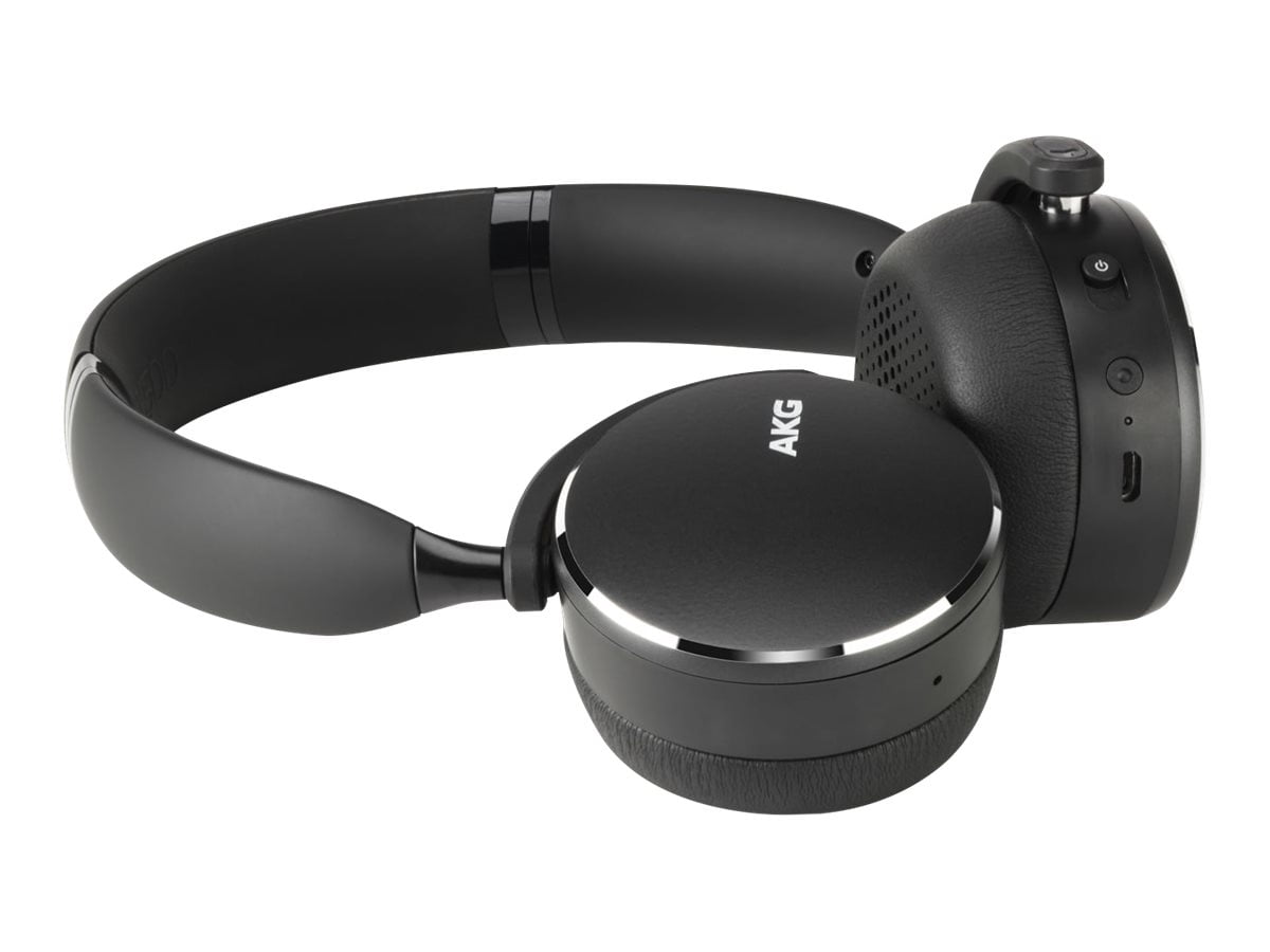AKG Y500 Headphones mic - on-ear - Bluetooth - wireless - black - Walmart.com