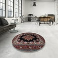thumbnail image 3 of Ahgly Company Indoor Square Traditional Dark Scarlet Red Medallion Area Rugs, 4' Square, 3 of 6