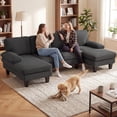 thumbnail image 2 of HOMCOM Canapé Sectionnel, Sofa en U avec Accoudoirs à Dessus Coussiné, Gris Foncé, 2 of 10
